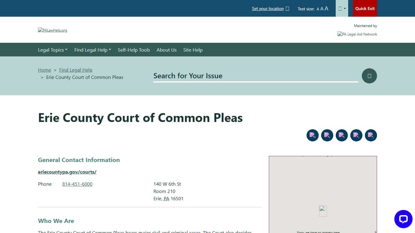 Erie County Court of Common Pleas PALawHELP.org - Your Online Guide to Legal Information and Legal Services in Pennsylvania